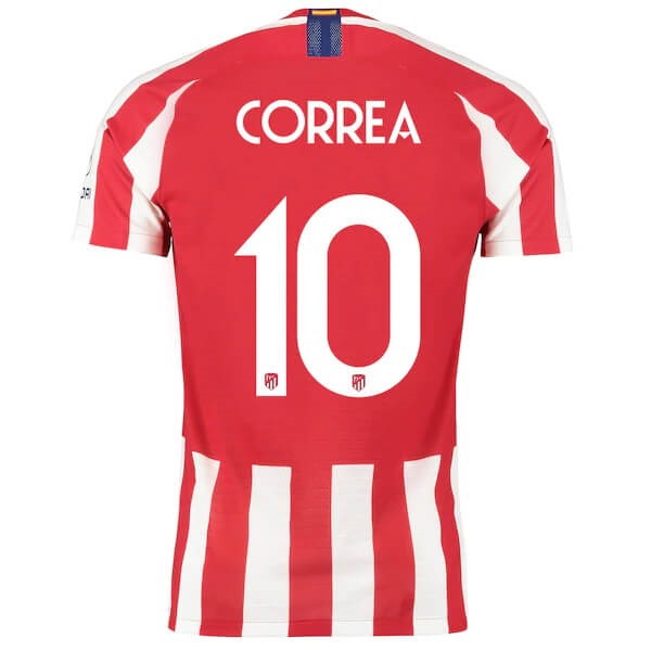 Tailandia Camiseta Atlético de Madrid NO.10 Correa 1ª Kit 2019 2020 Rojo